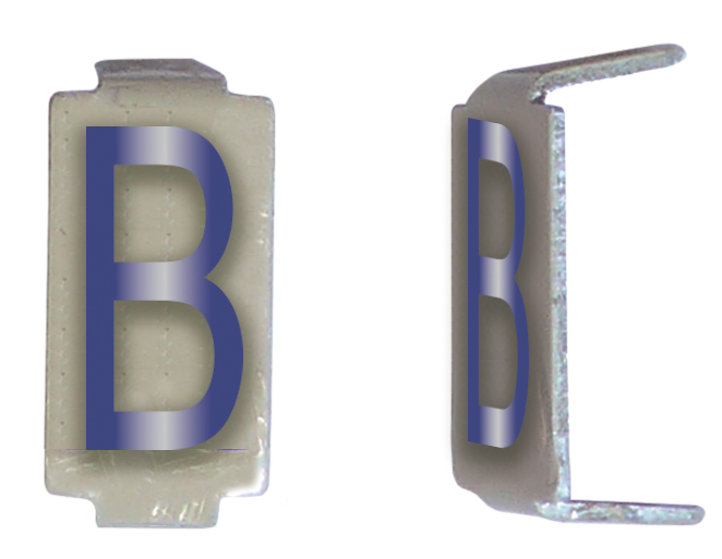 LOT 25 LETTRE 6X11 ALU IVOIRE/BLEU PRE-PLIEE B *