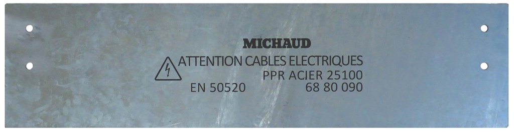 PLAQUE DE PROTECTION PPR ELEC ACIER 25*100 + BOULON 6880090 *
