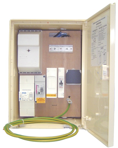 [MICP492] COFFRET DE BRANCH. PROVISOIRE MONO 15/45A + PRISE + TERRE