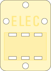 [PUI8986] PLAQUE REPERAGE "ELEC" IVOIRE REPERAGE COLONNE 25X35X0,5MM PAR 25
